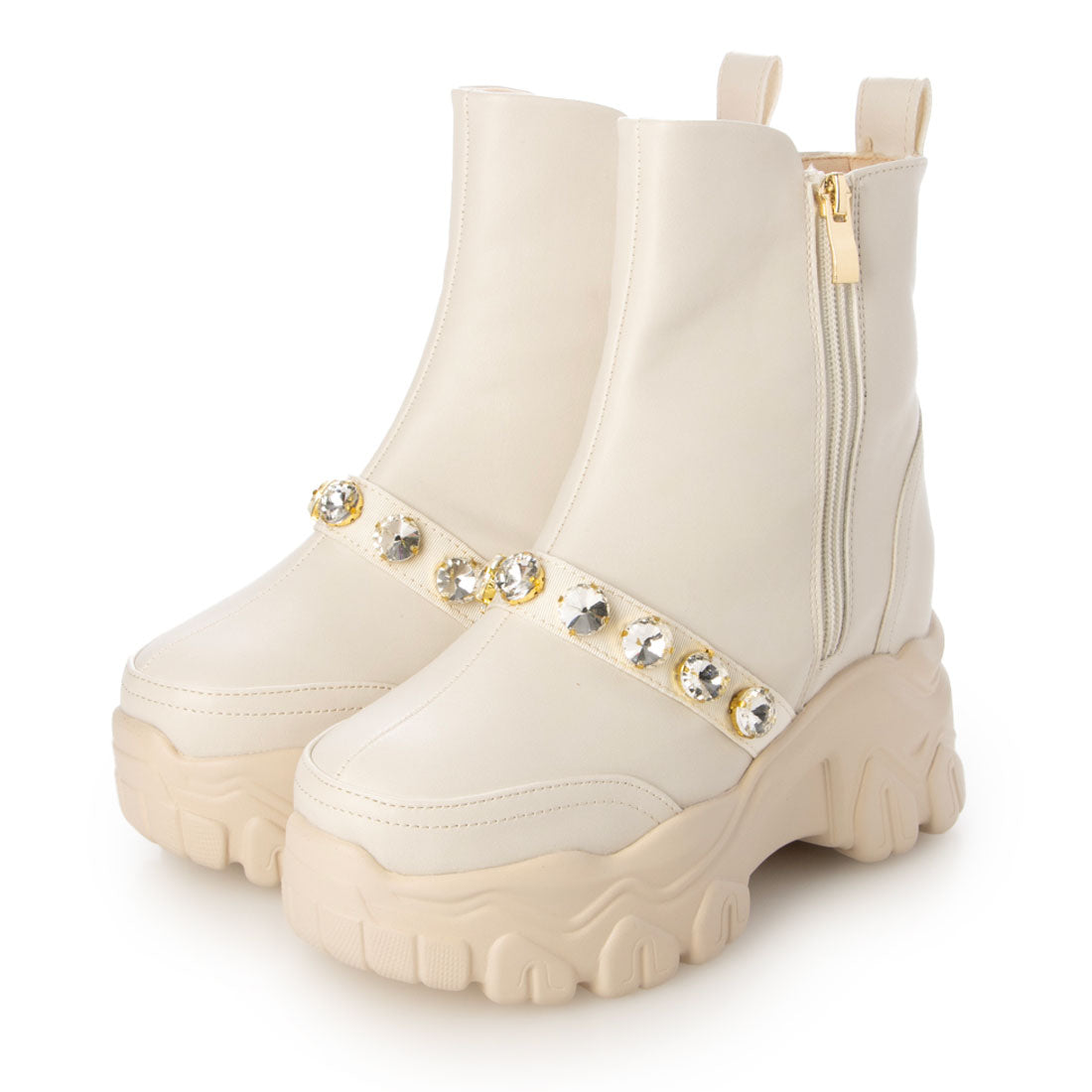 ヨースケ YOSUKE 厚底スニーカー (アイボリー) アイボリー