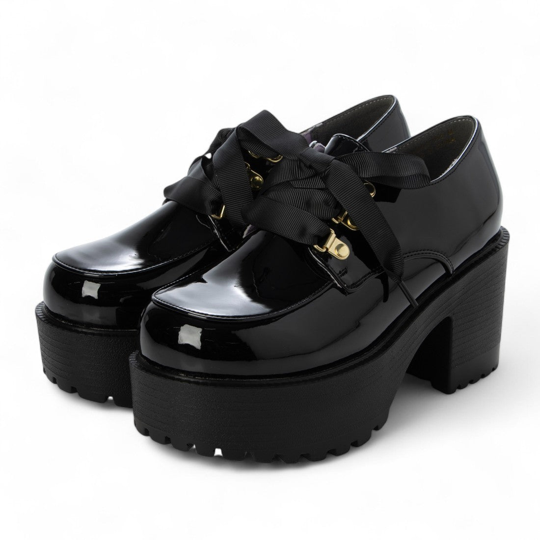 Palermo Size: 6 black 売り切り最終価格 Black Platform Cyber Goth Punk Platform Shoes Sneakers Ankle