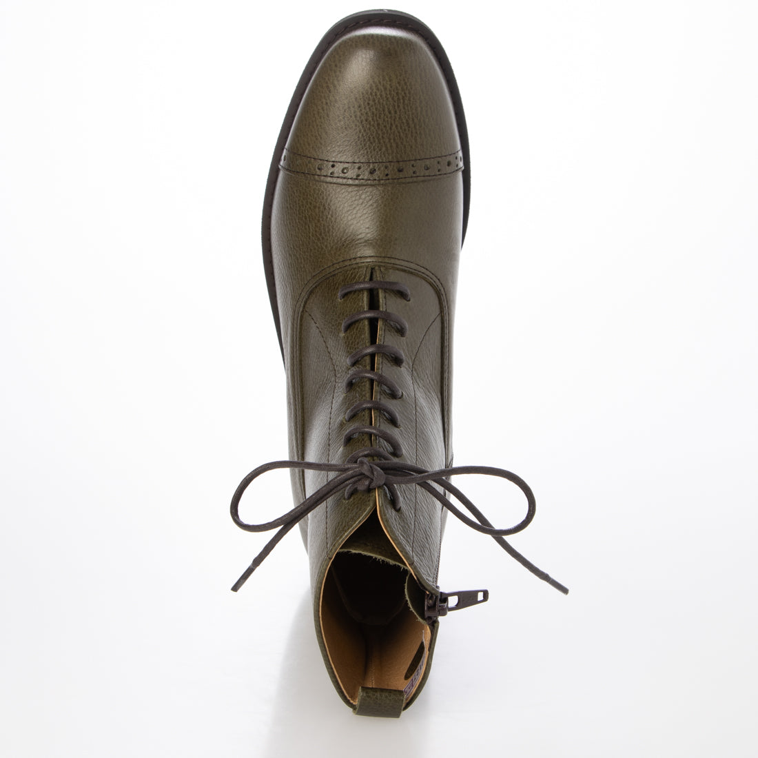 ヨースケ YOSUKE 本革レースアップショートブーツ (カーキ) カーキ