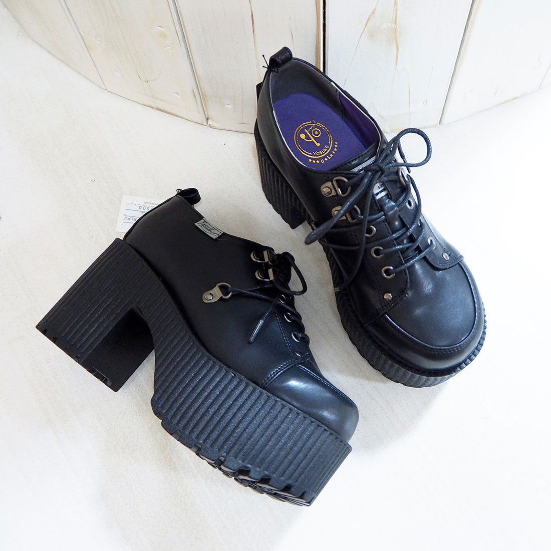 ヨースケ YOSUKE 厚底レースアップシューズ (ブラック) ブラック