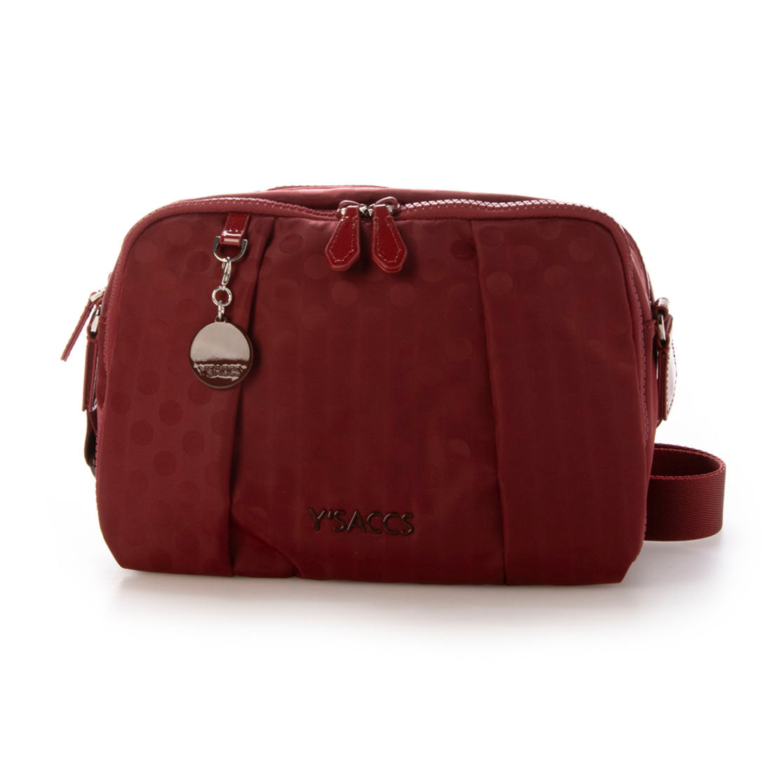 イザック Y'SACCS Polka Dots スクエアポシェット,ワイン