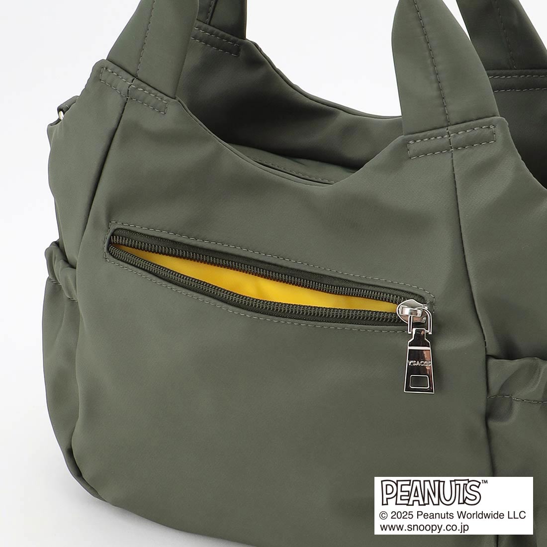 イザック Y'SACCS SNOOPYデザイン ギャザー2wayミニトート (カーキ) カーキ