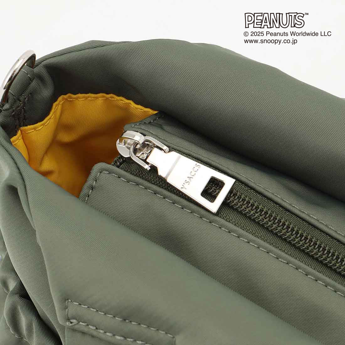 イザック Y'SACCS SNOOPYデザイン ギャザー2wayミニトート (カーキ) カーキ