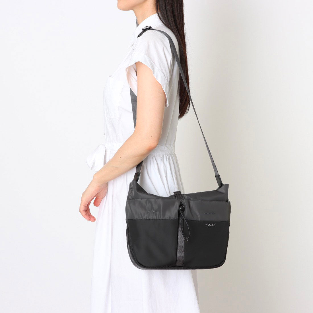 イザック Y'SACCS ドローストリング コンビカラーショルダー (ブラック) ブラック