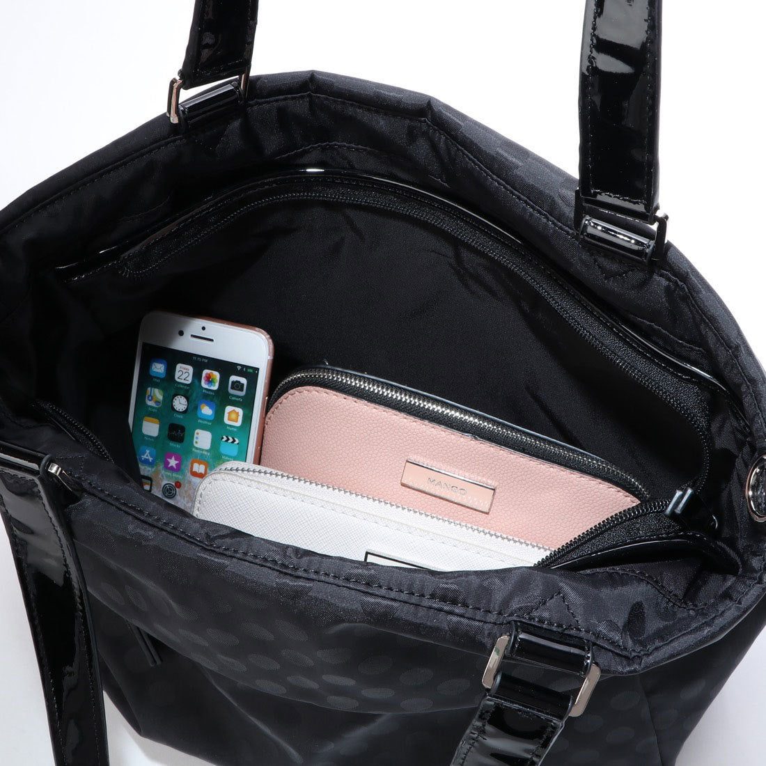 イザック YSACCS Polka Dots 口折れ2wayトート Sサイズ (ブラック) ブラック