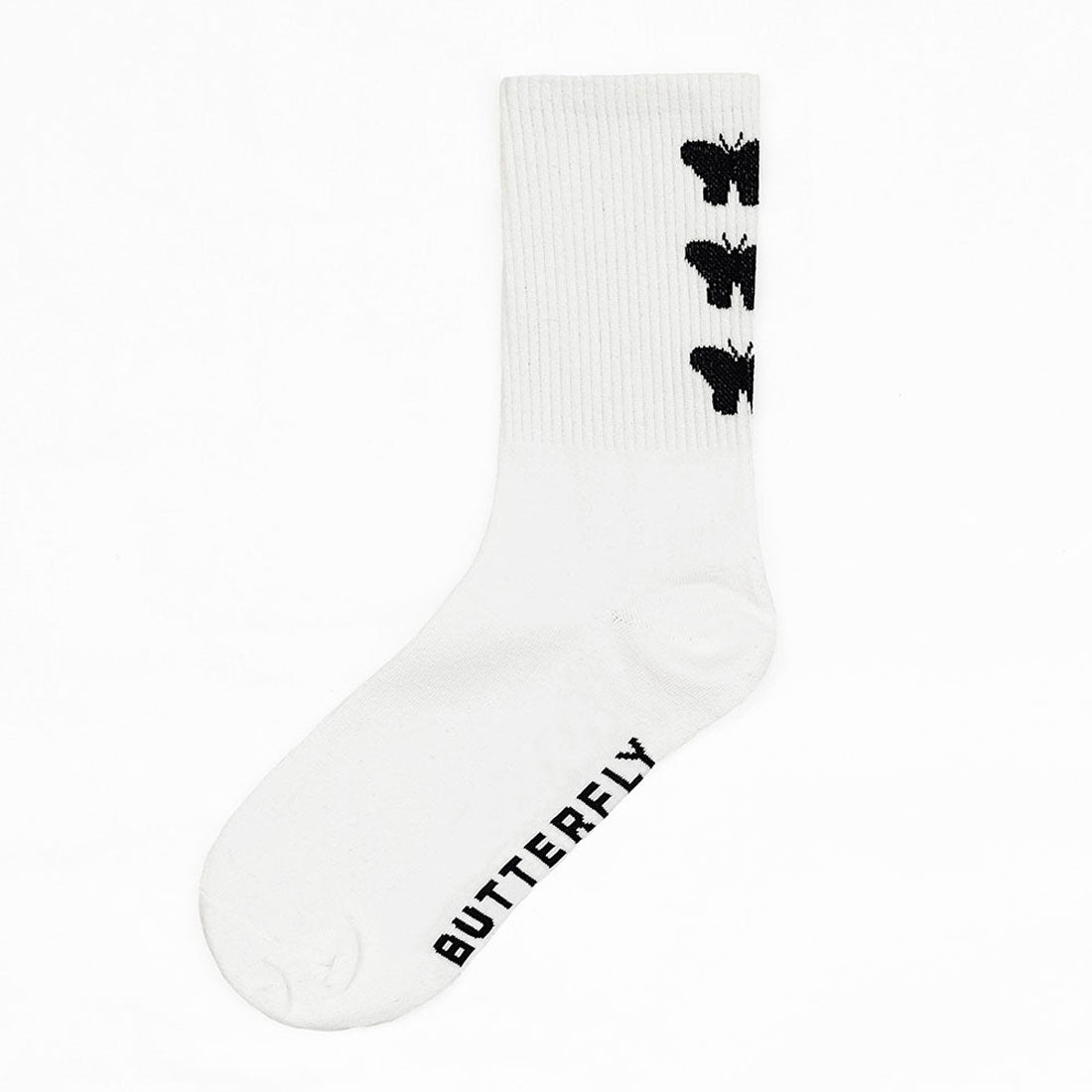 ユメテンボウ 夢展望 選べるグラフィックソックス,バタフライBホワイト