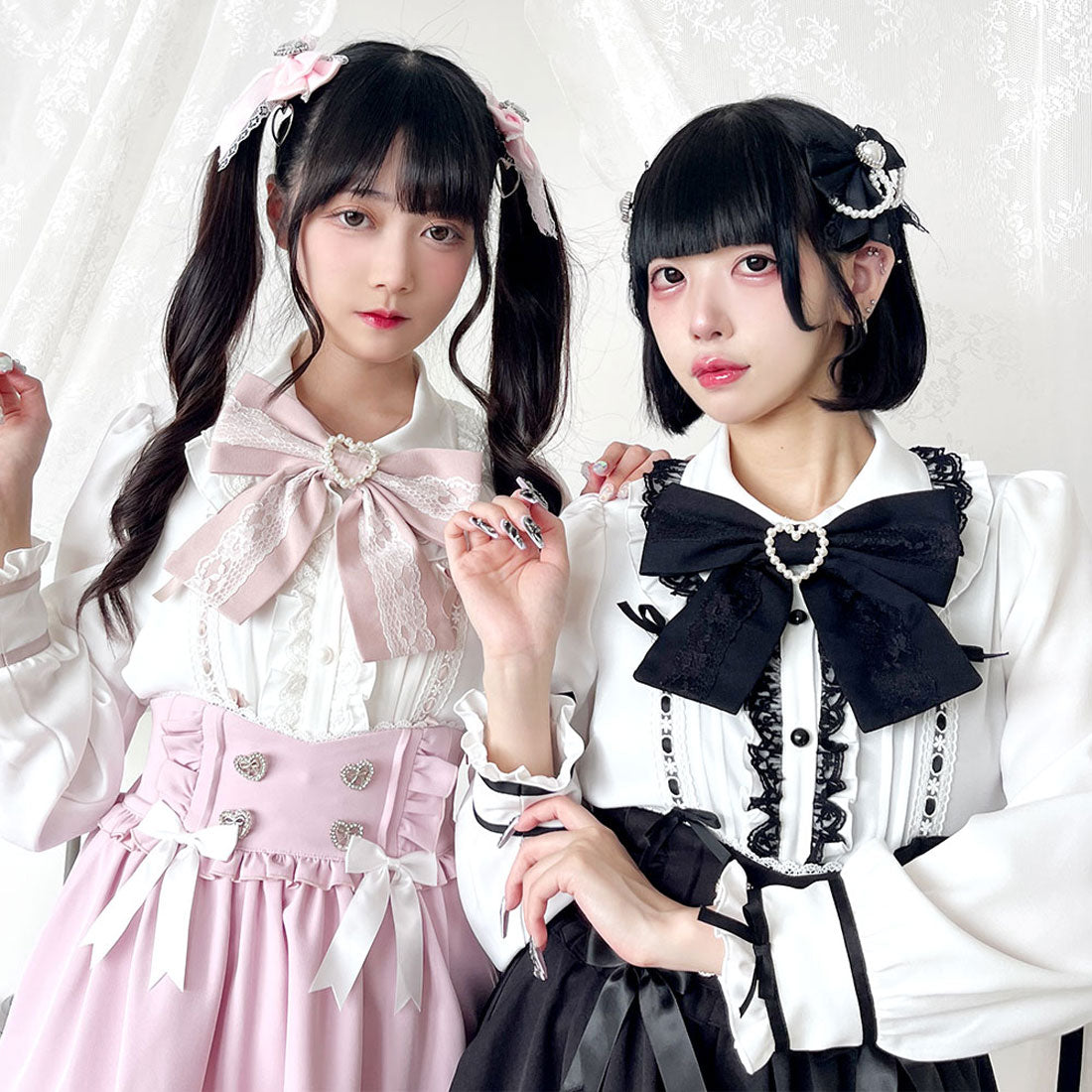 ユメテンボウ 夢展望 はしごレースリボンブラウス