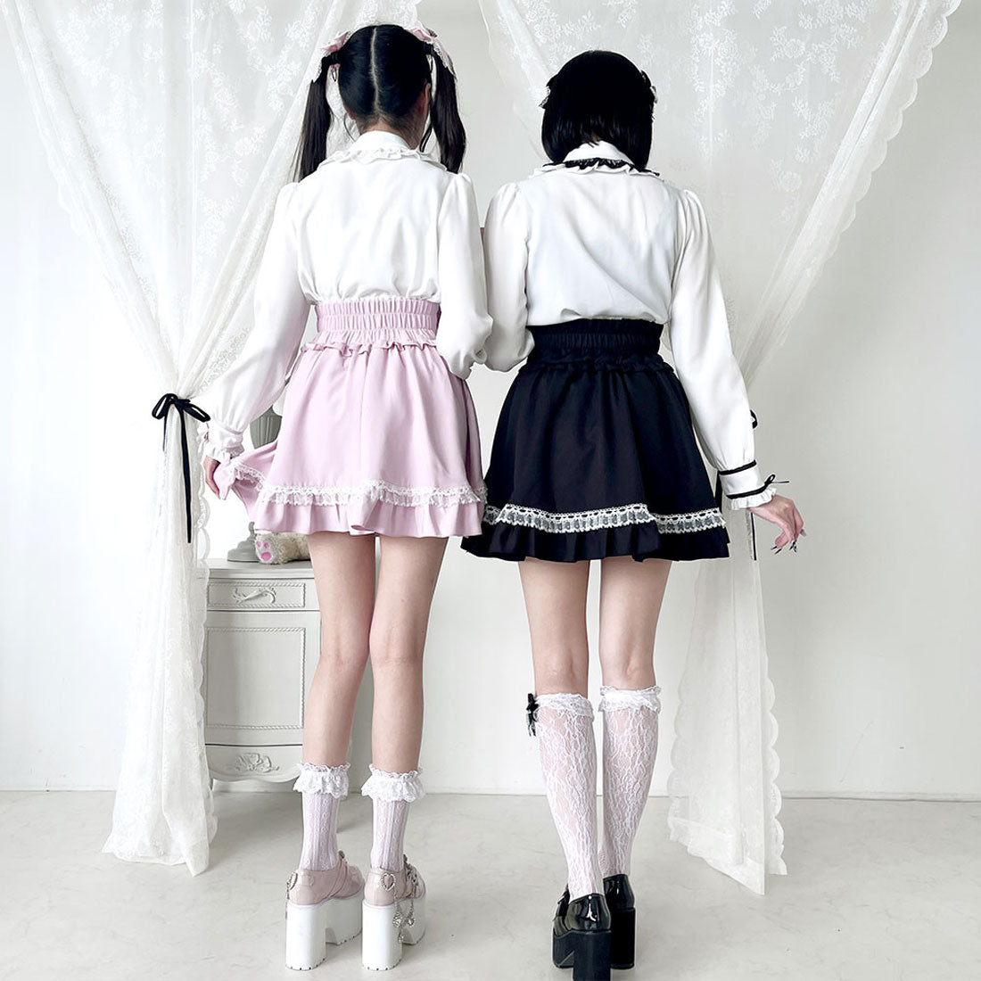 ユメテンボウ 夢展望 はしごレースリボンブラウス