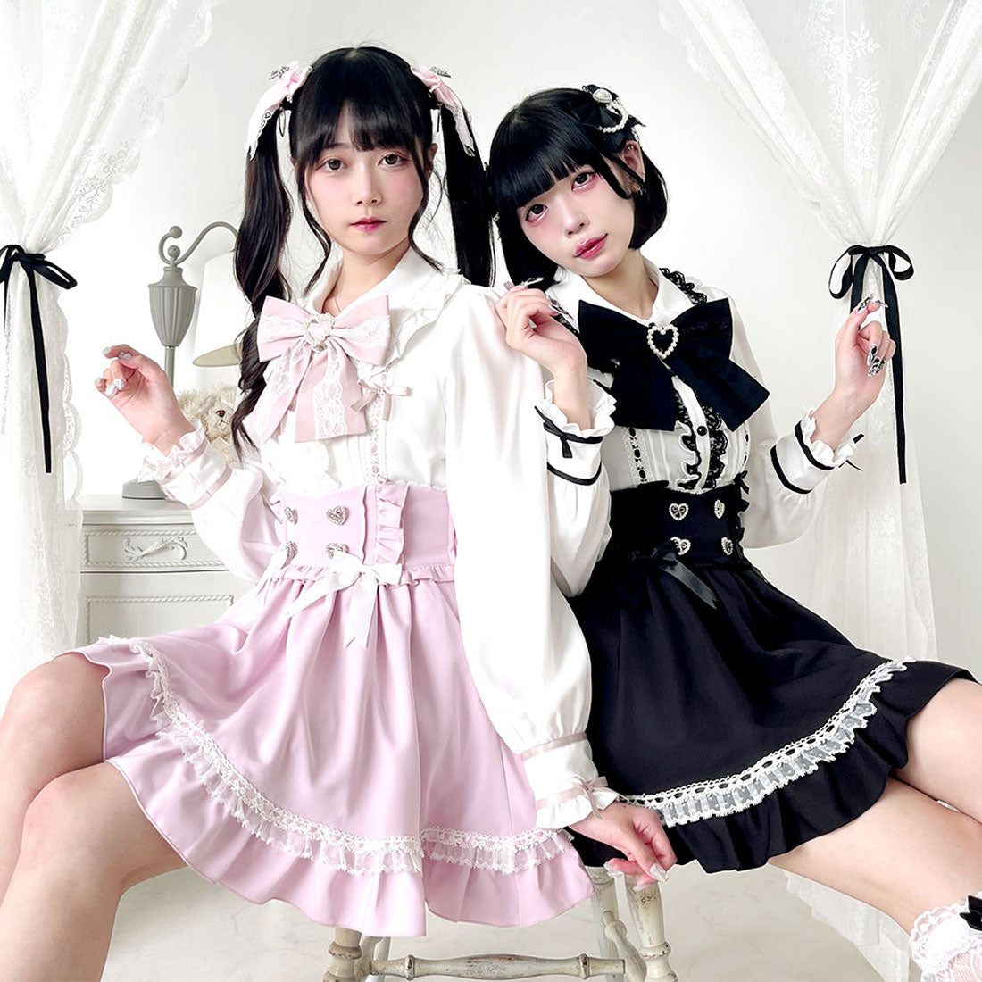 ユメテンボウ 夢展望 はしごレースリボンブラウス