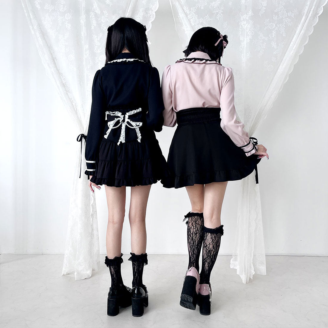 ユメテンボウ 夢展望 はしごレースリボンブラウス