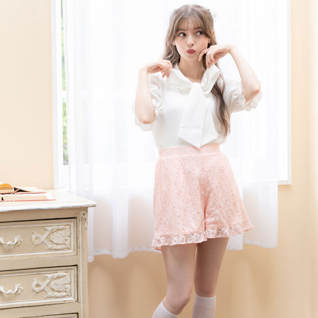 ユメテンボウ 夢展望 総レースガーリーショートパンツ