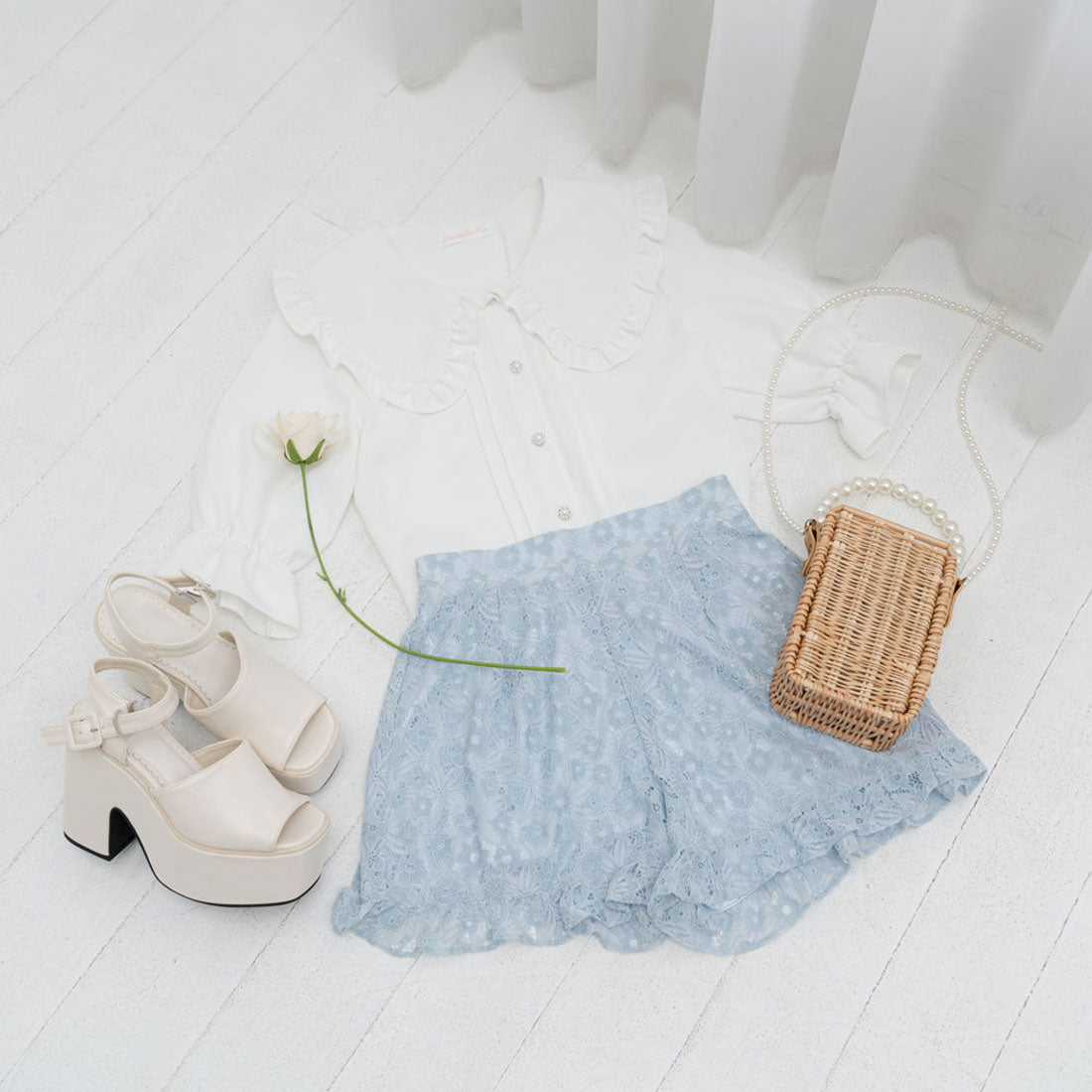 ユメテンボウ 夢展望 総レースガーリーショートパンツ