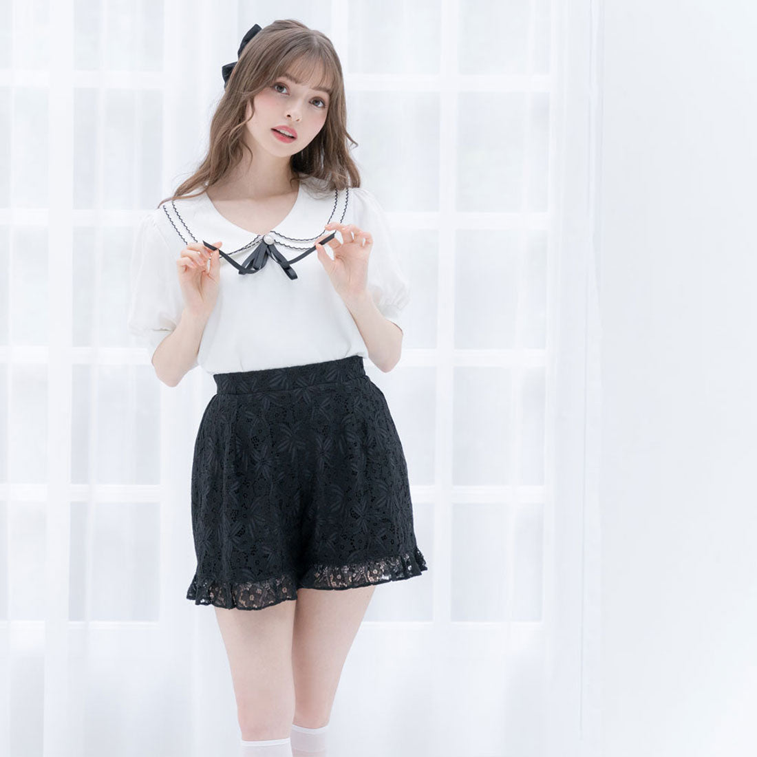 ユメテンボウ 夢展望 総レースガーリーショートパンツ