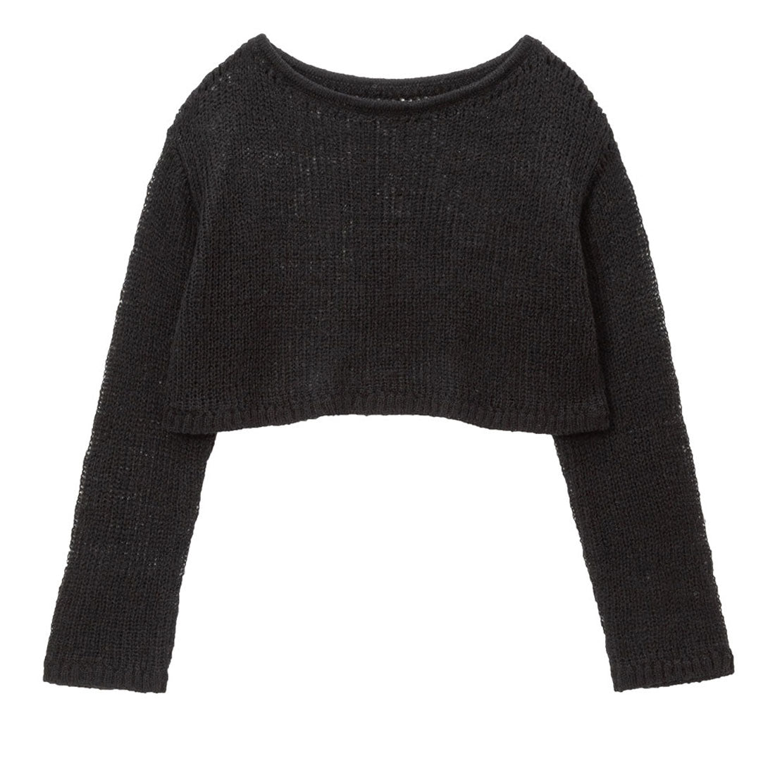 ユメテンボウ 夢展望 ゆる編みルーズニット,ショート 黒