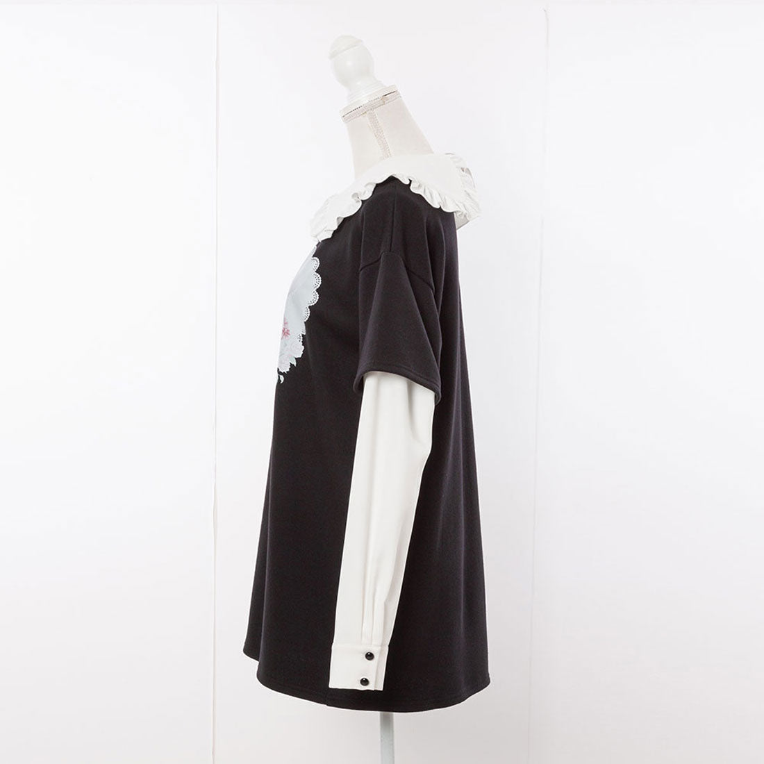 ユメテンボウ 夢展望 丸襟フリル裏毛ワンピ