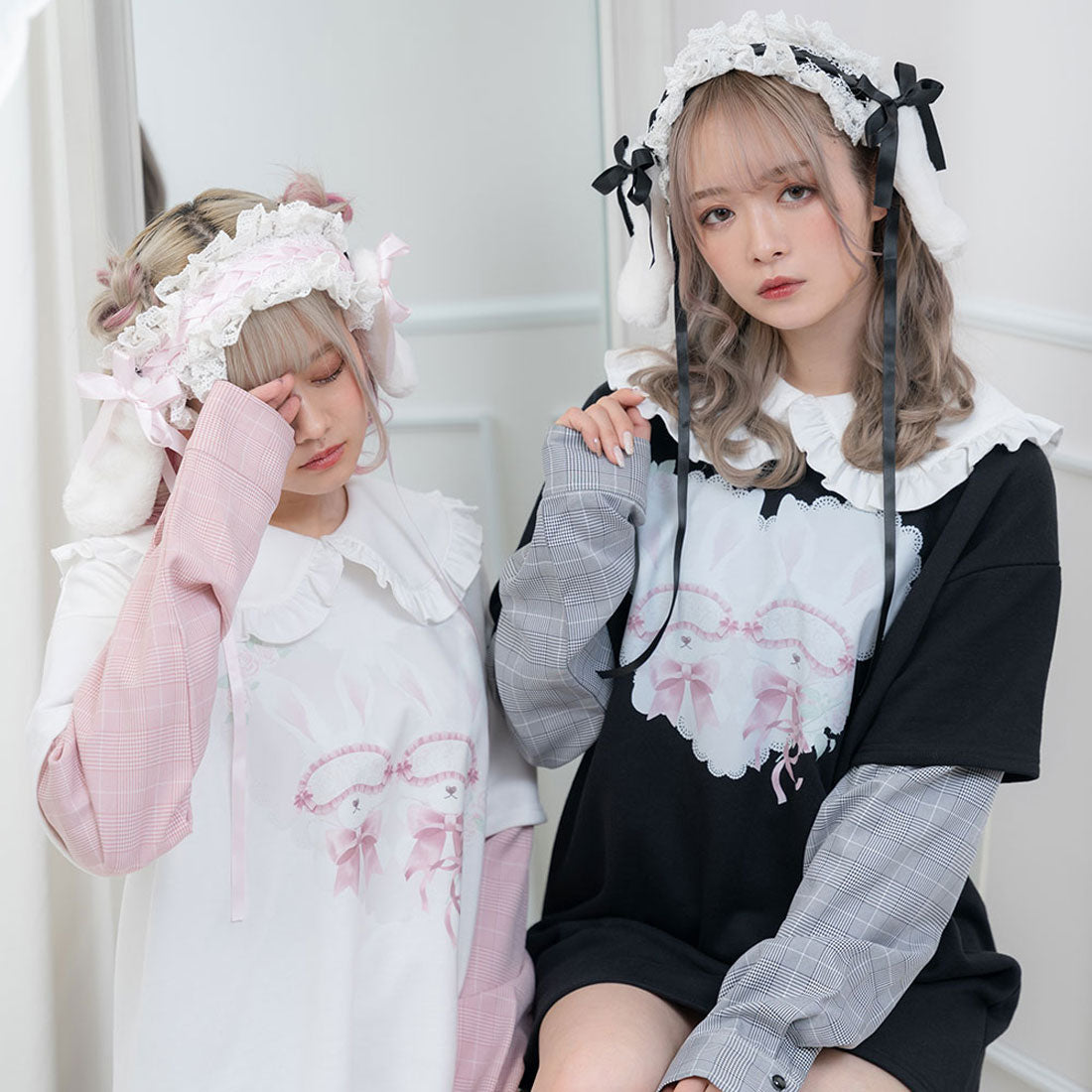 ユメテンボウ 夢展望 丸襟フリル裏毛ワンピ