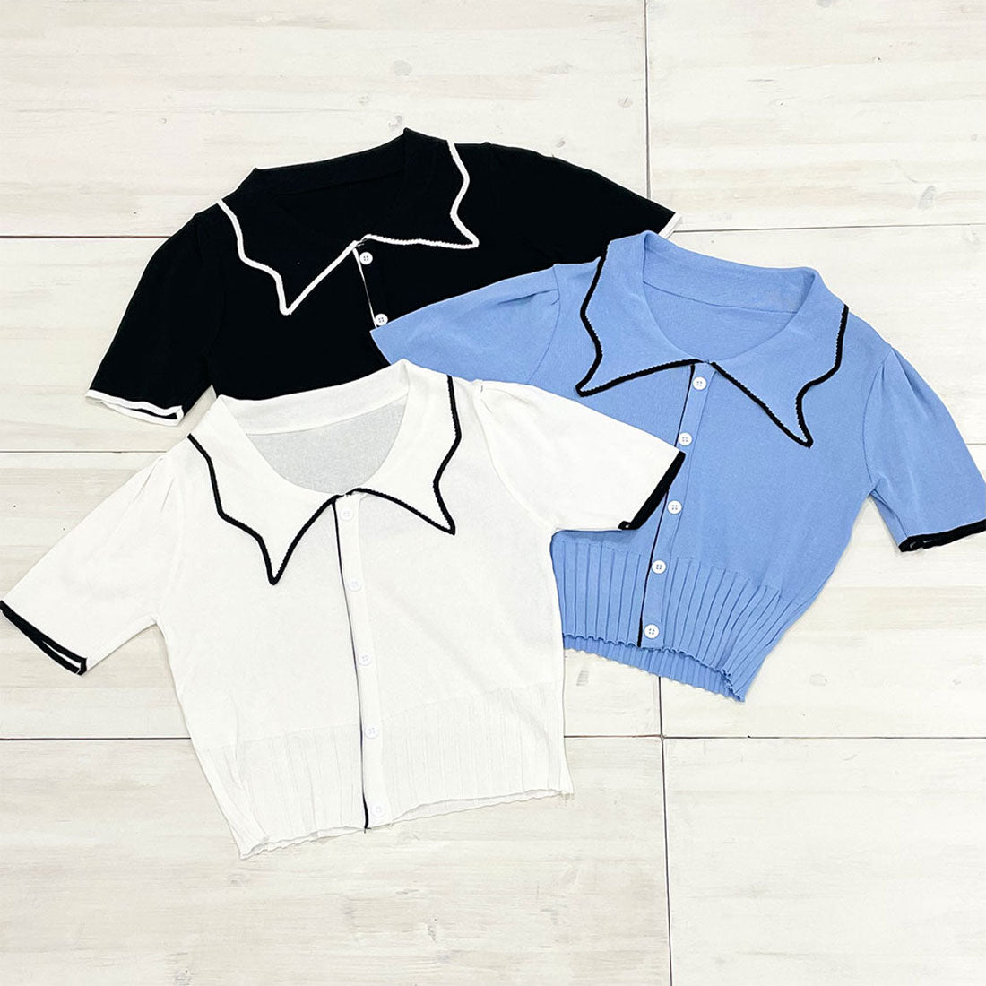 ユメテンボウ 夢展望 パフスリーブ半袖ニット