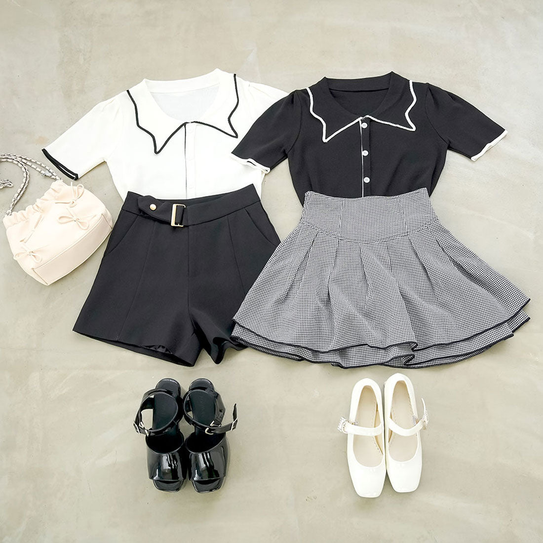 ユメテンボウ 夢展望 パフスリーブ半袖ニット