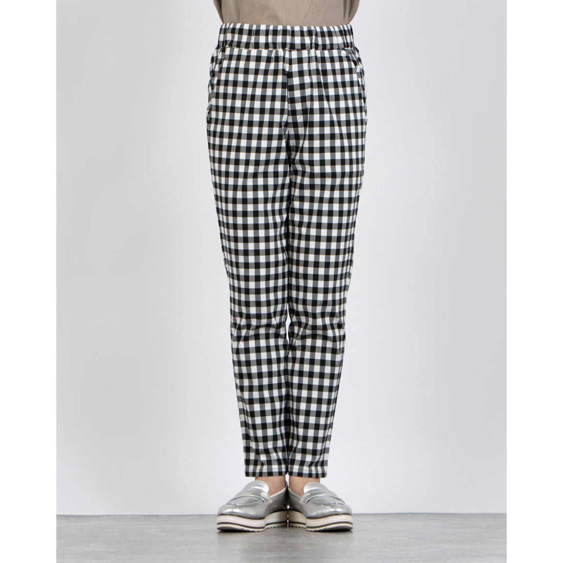 モトマチゼラール 元町ゼラール ストレッチリネンサブリナパンツ (ガラ ブラック) ガラ ブラック