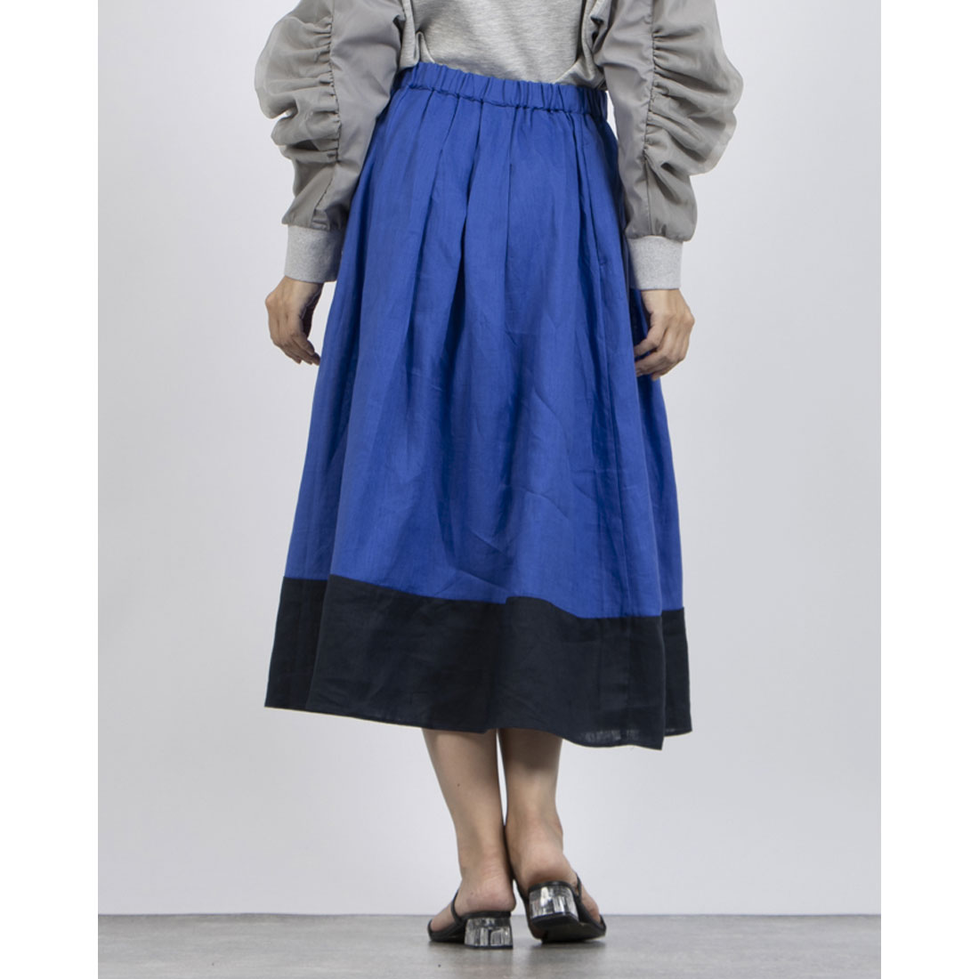モトマチゼラール 元町ゼラール タックデザインスカート (ガラネイビー) ガラネイビー