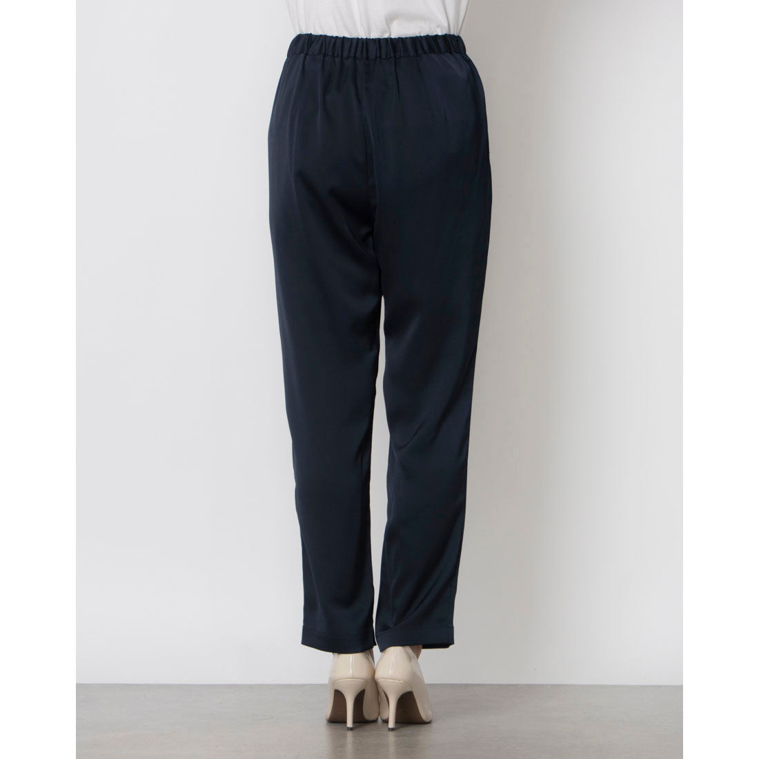 モトマチゼラール 元町ゼラール サテンイージーパンツ (ネイビー) ネイビー