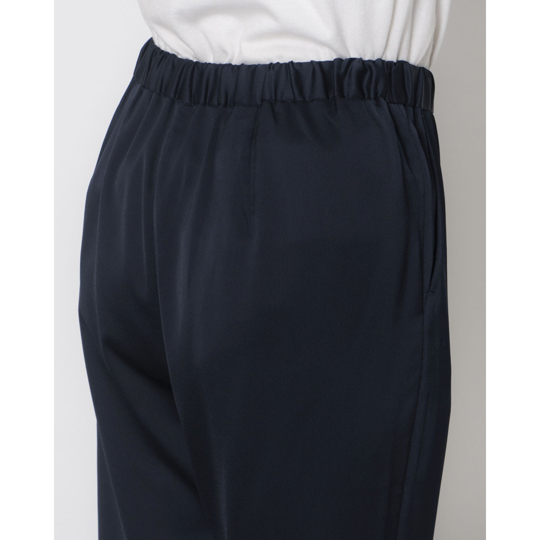 モトマチゼラール 元町ゼラール サテンイージーパンツ (ネイビー) ネイビー