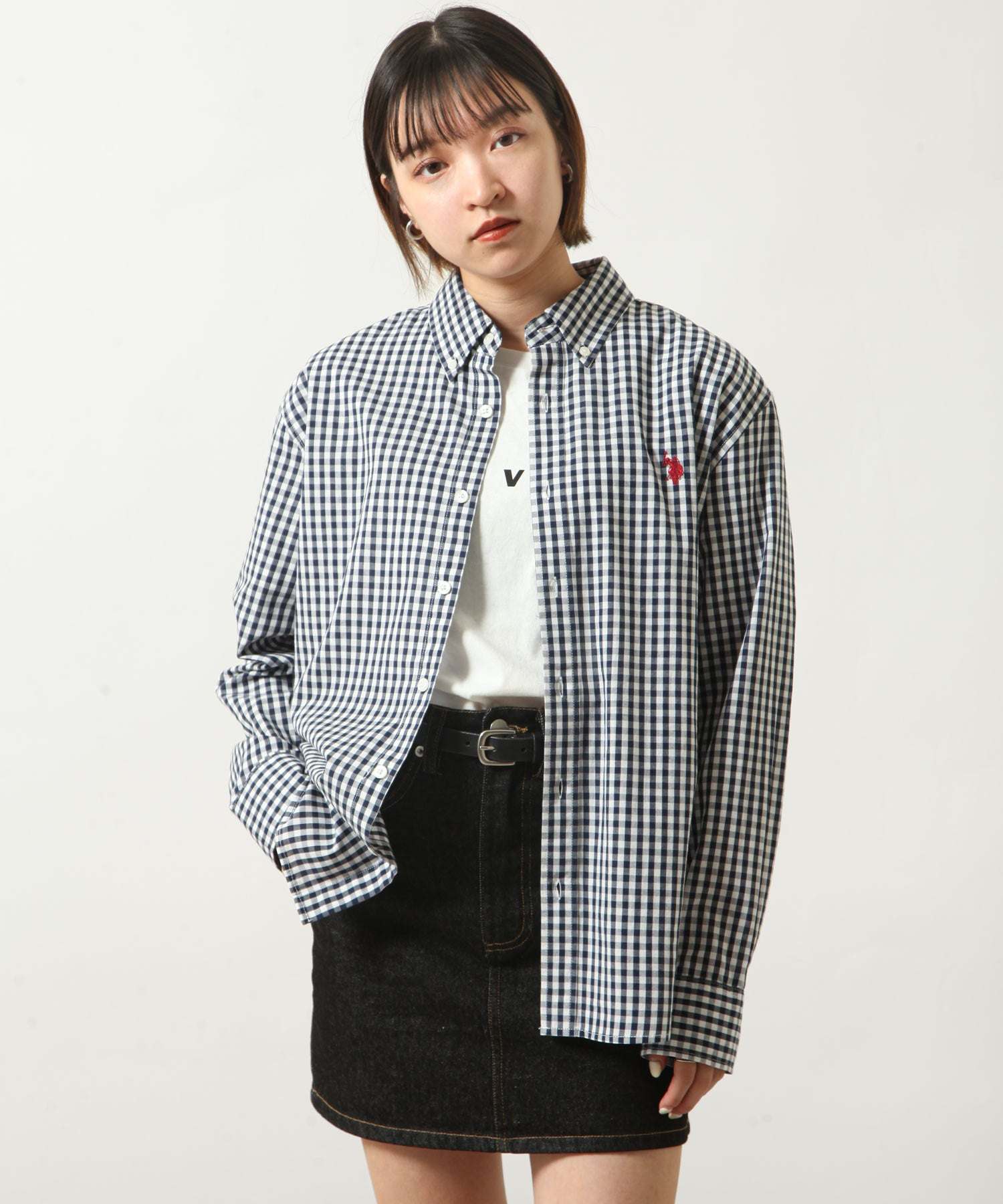 ジップファイブ ZIP FIVE U.S.POLOASSN オックスフォードシャツ,10WHITE×57I.BLUE