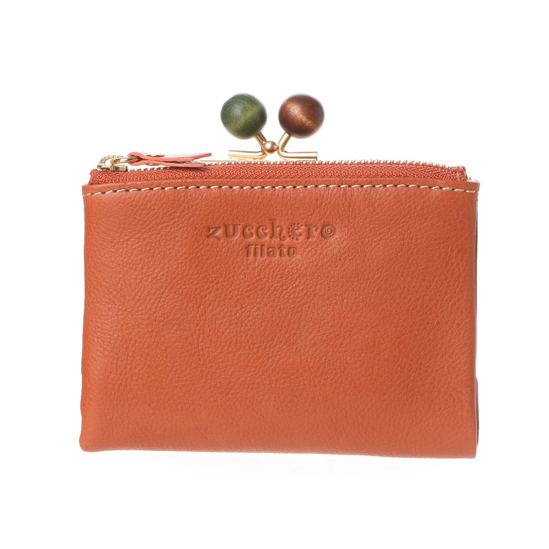 Zucchero Filato Cow Leather Clasp Bi-Fold Wallet