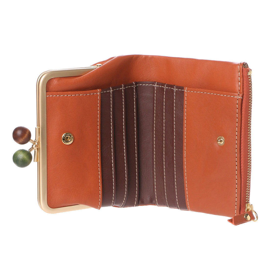 Zucchero Filato Cow Leather Clasp Bi-Fold Wallet