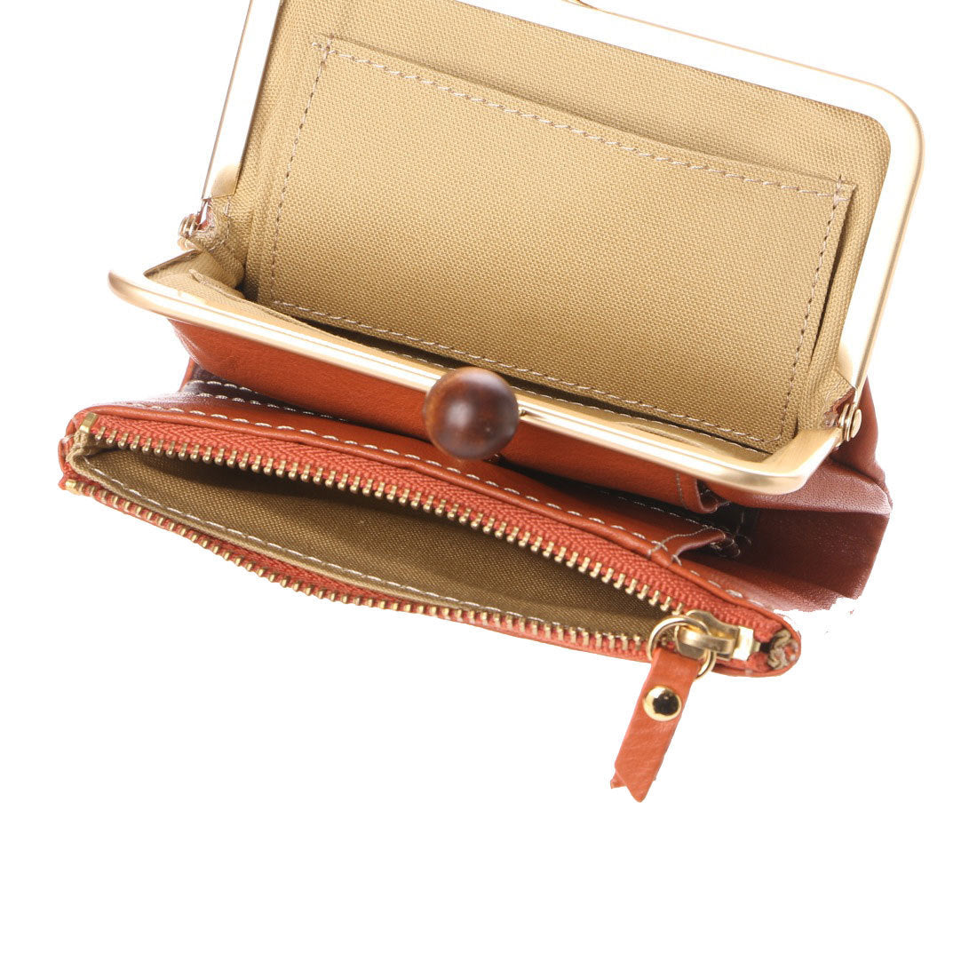 Zucchero Filato Cow Leather Clasp Bi-Fold Wallet