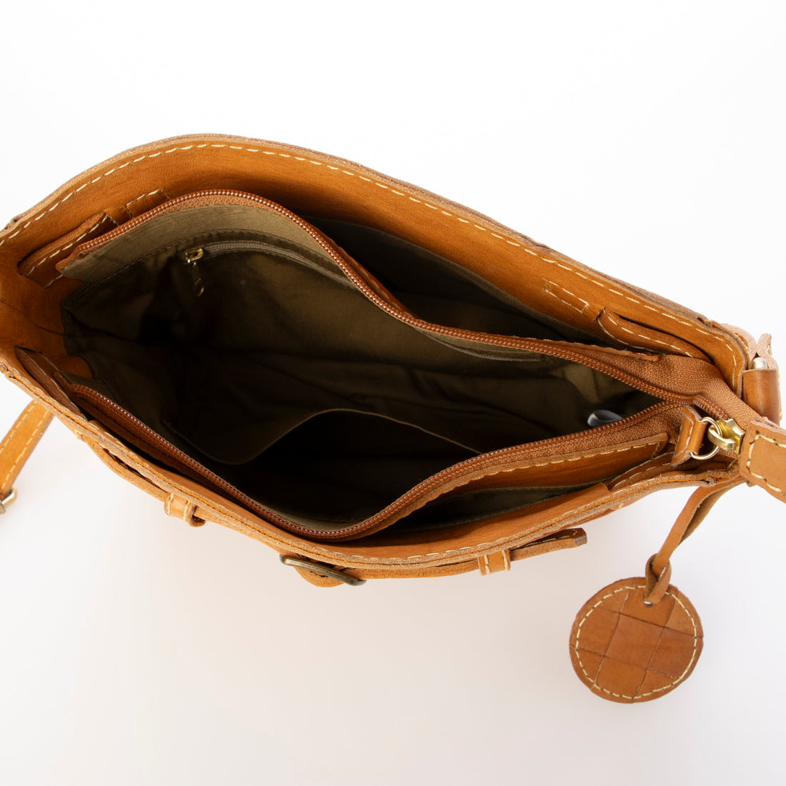 ズッケロ zucchero ベルトデザインレザーメッシュショルダー (BROWN) BROWN