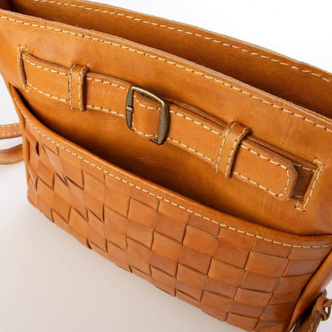 ズッケロ zucchero ベルトデザインレザーメッシュショルダー (BROWN) BROWN