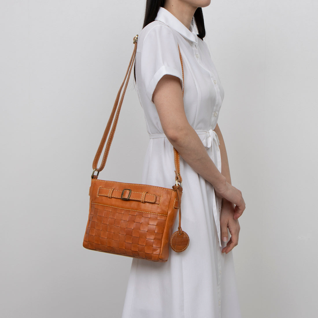 ズッケロ zucchero ベルトデザインレザーメッシュショルダー (BROWN) BROWN