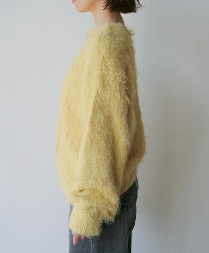 shaggy knit egg yellow