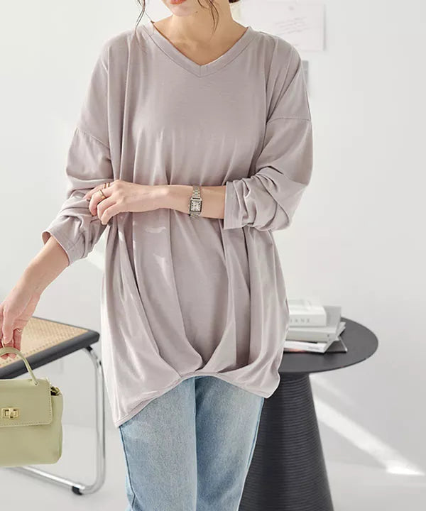 裾タックカットソーロンT