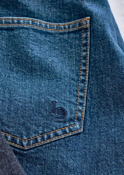 LD Back fringe denim skirt