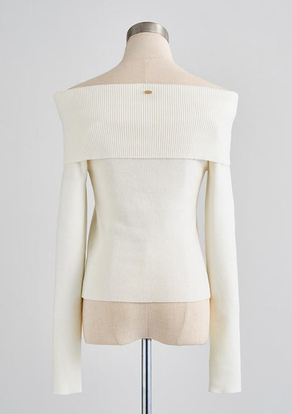 Off shoulder knit top