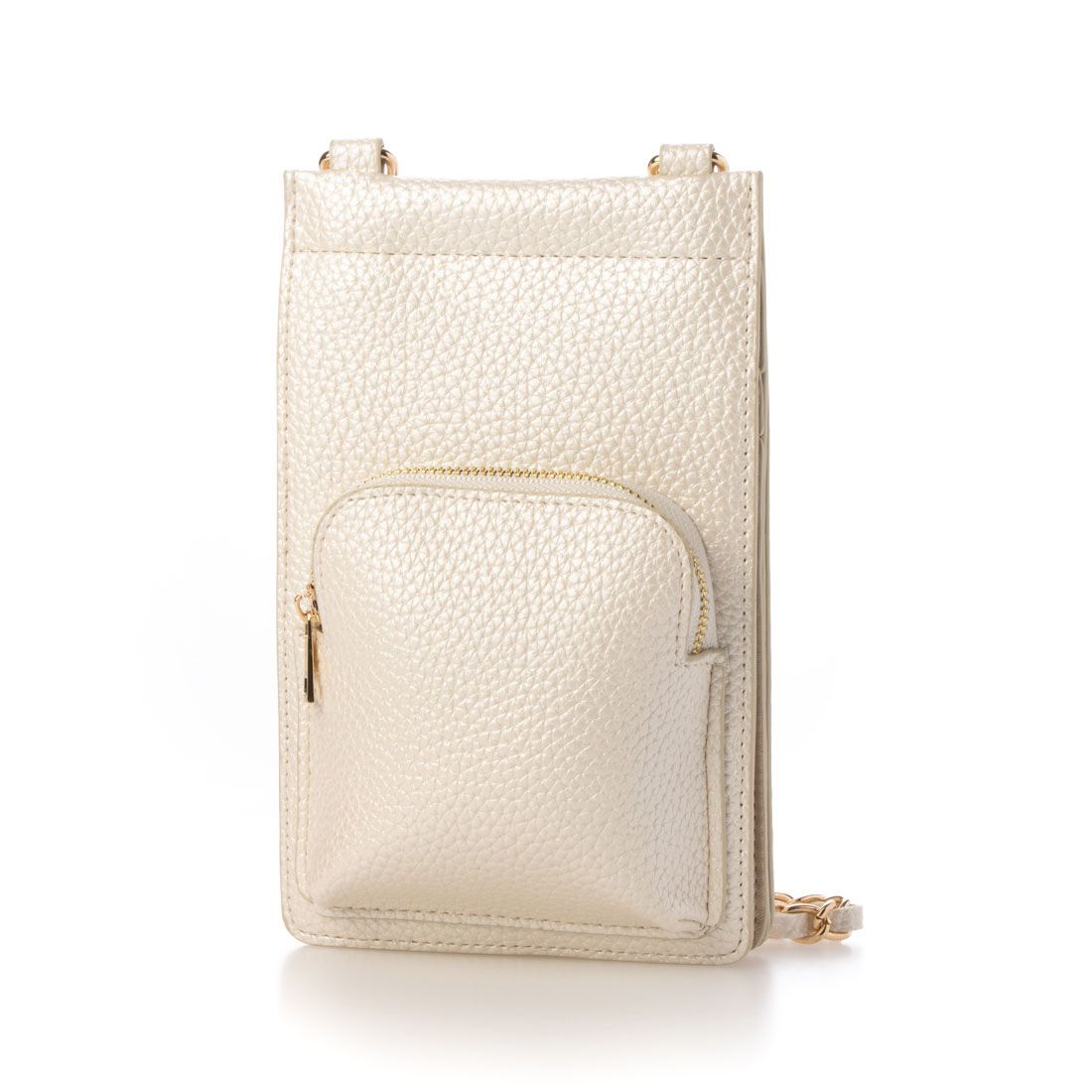 ミニア minia スマホが入るお財布ショルダー,パールホワイト