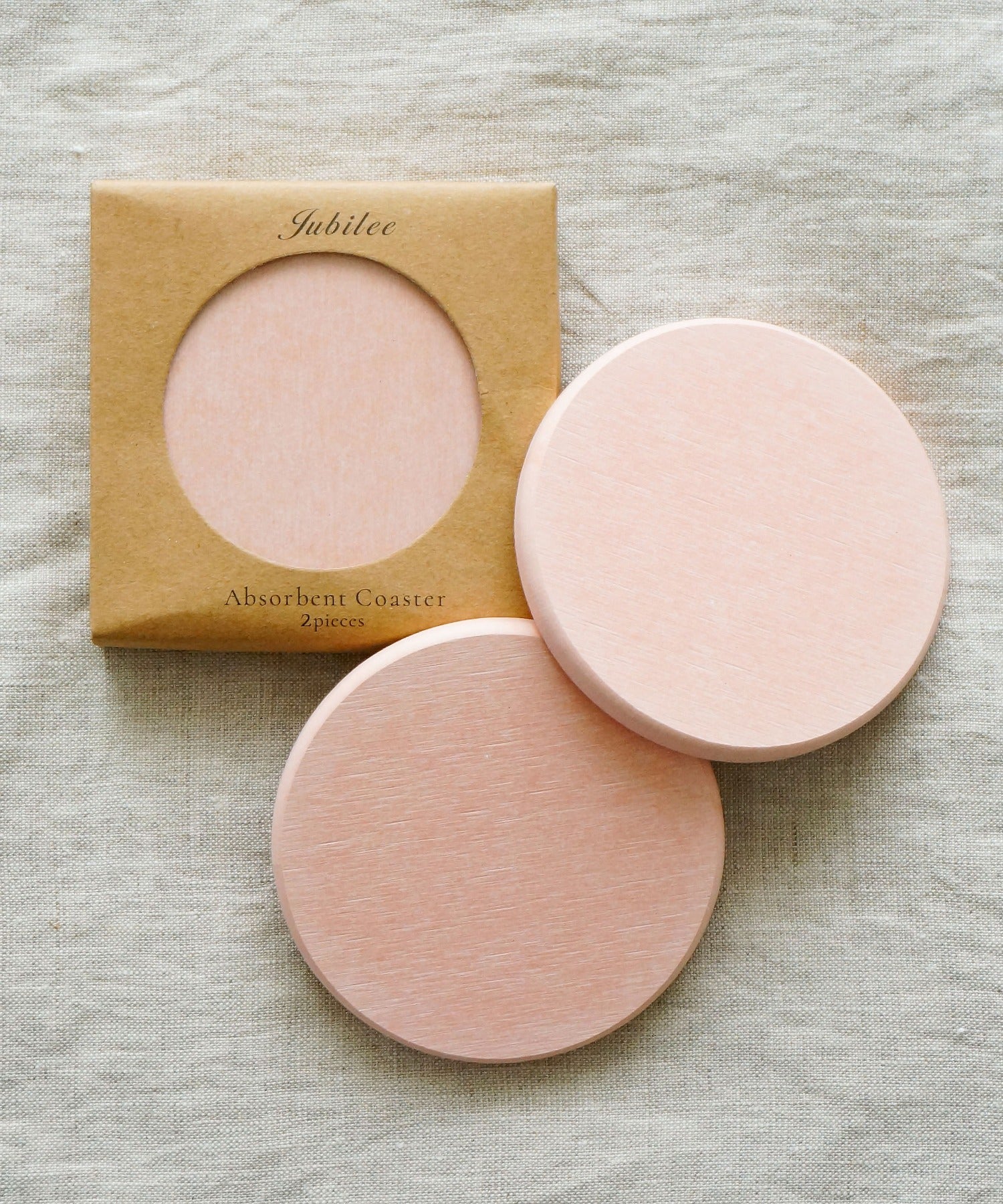 ジュビリー Jubilee 珪藻土コースター 同柄 2枚セット 無地 ラウンドシェイプ (ピンク系その他) ピンク系その他