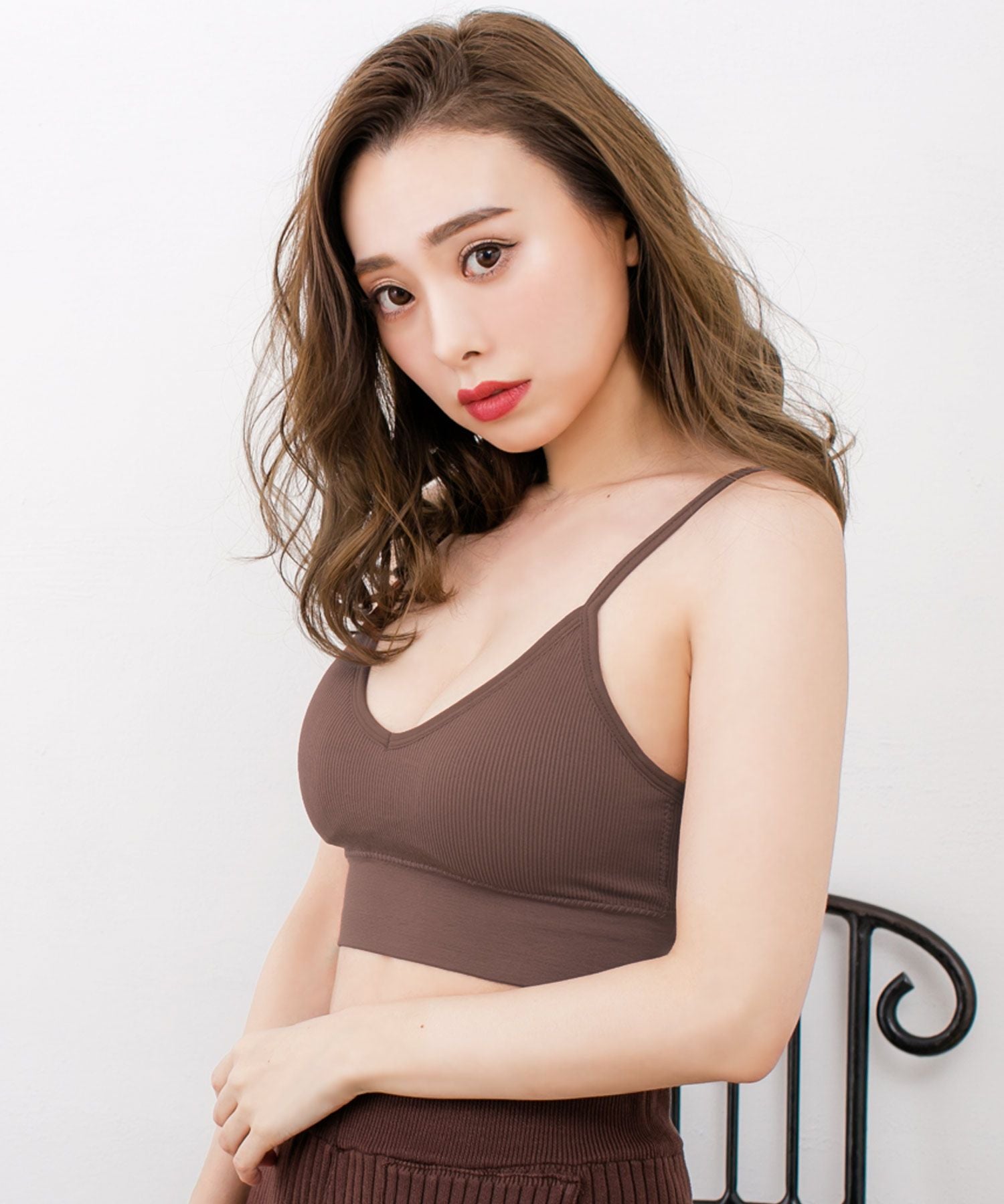 ジュリアブティック JULIA BOUTIQUE カップ付きバックオープンブラトップ・インナー/550126,モカ