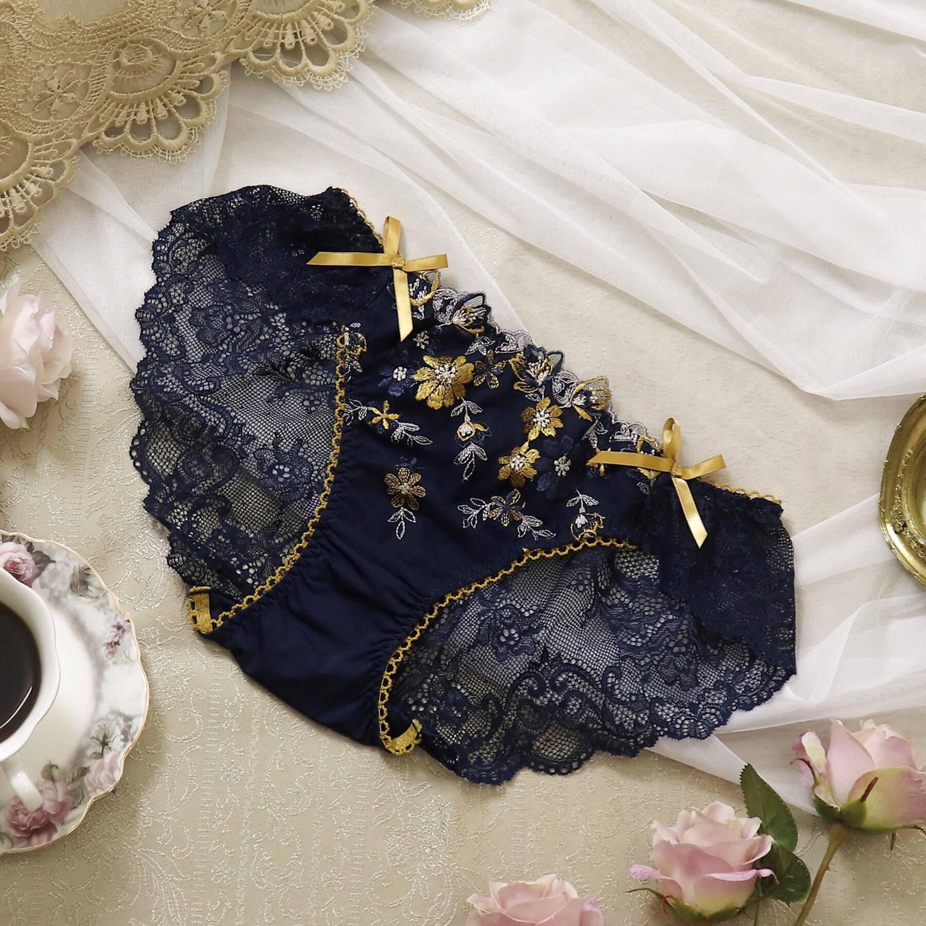 リサマリ Risa Magli アマリア レースショーツ【返品不可商品】 (ダークネイビー) ダークネイビー(094)