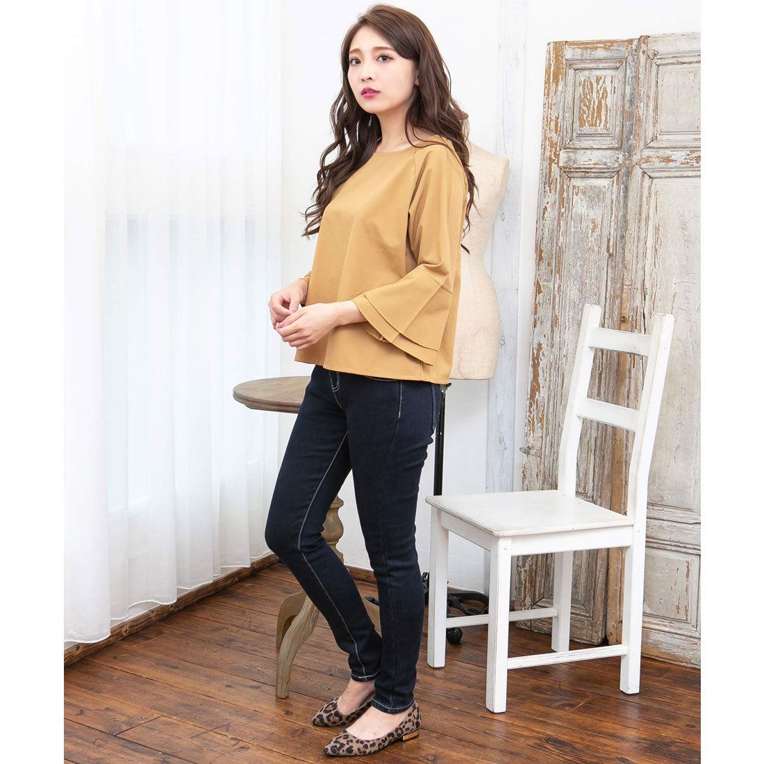 ジュリアブティック JULIA BOUTIQUE 選べる無地&デニム・あったかHEAT極暖裏起毛レギンスパンツ/13327 (C) C