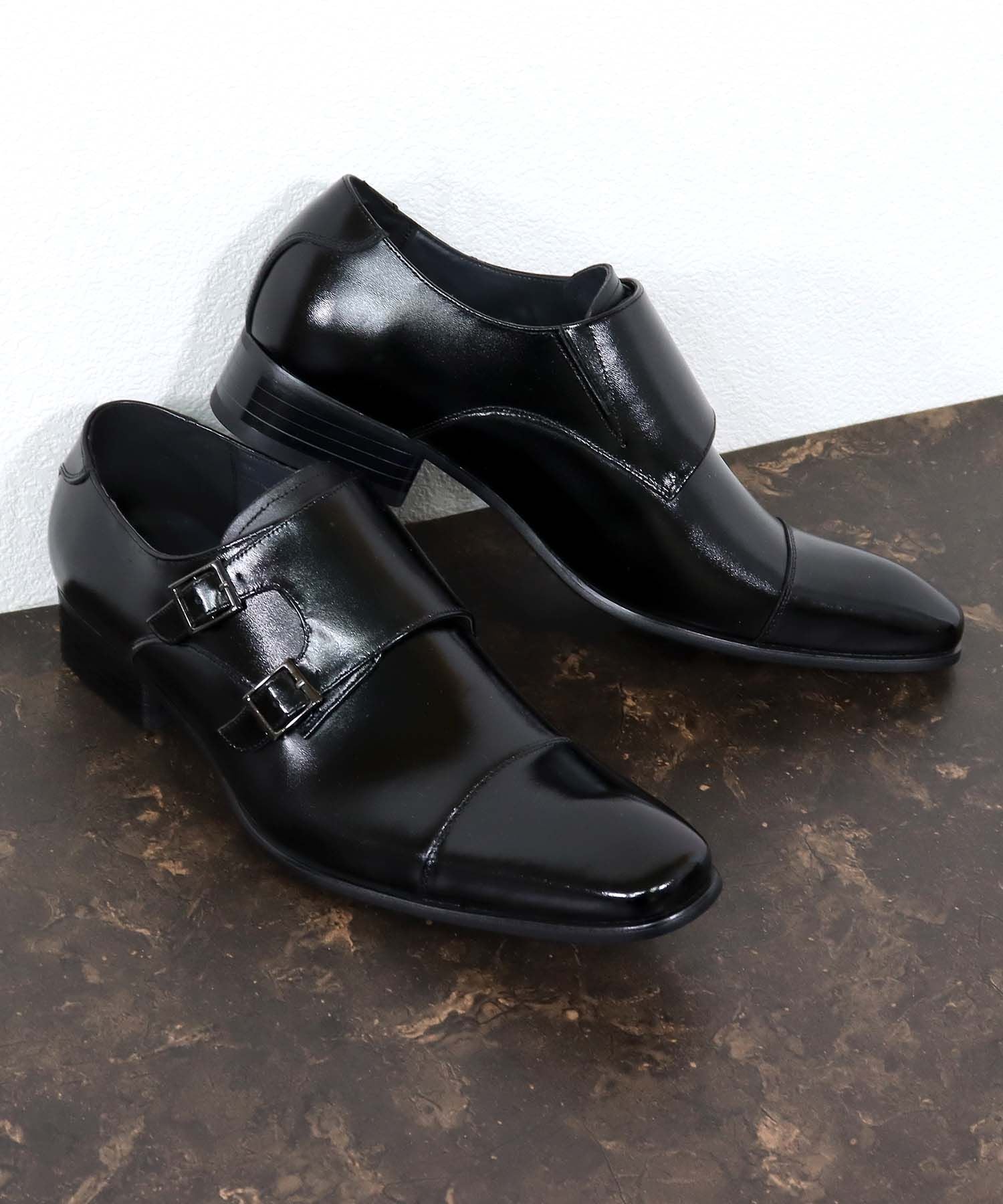 SFW サラバンド SARABANDE ダブルモンクビジネスシューズ/7773,ブラック