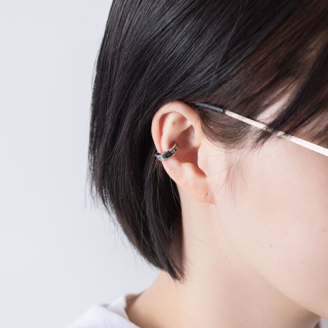 ジョン JON イヤーカフ ステンレス 両耳,ブラック