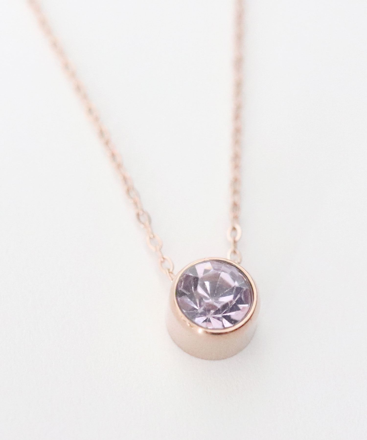 Florge Florge金屬過敏誕生石頂部不銹鋼短項鍊June Alexandrite