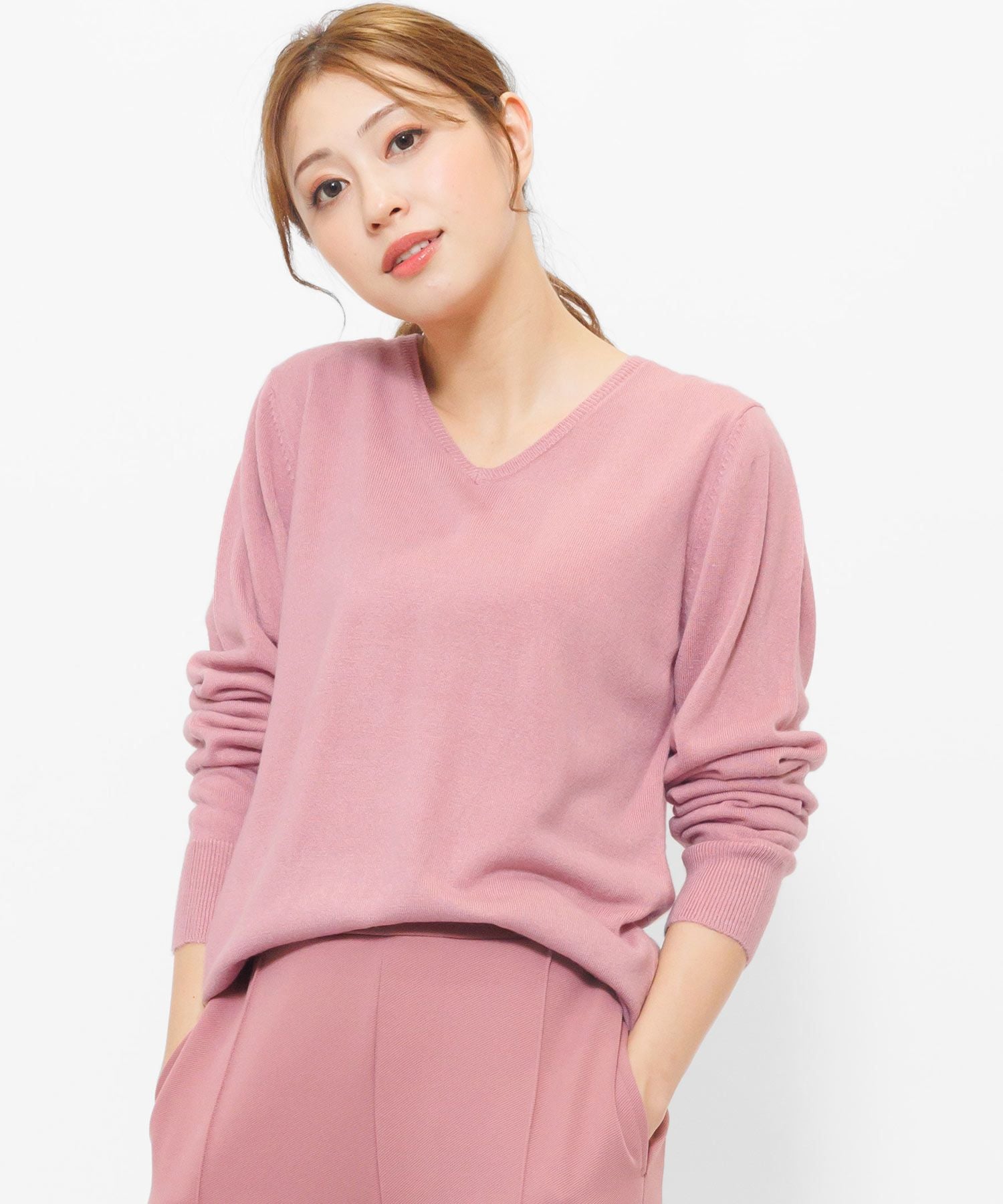 ミリアンデニ mili an deni カシミアタッチVネックニットセーター