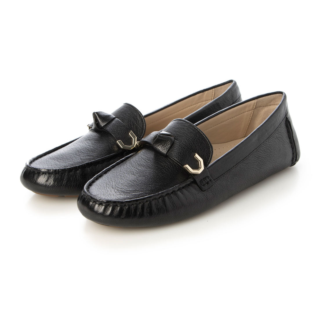 コール ハーン COLE HAAN エブリン ボウ ドライバー womens (ブラック グレイニー レザー) ブラック グレイニー レザー