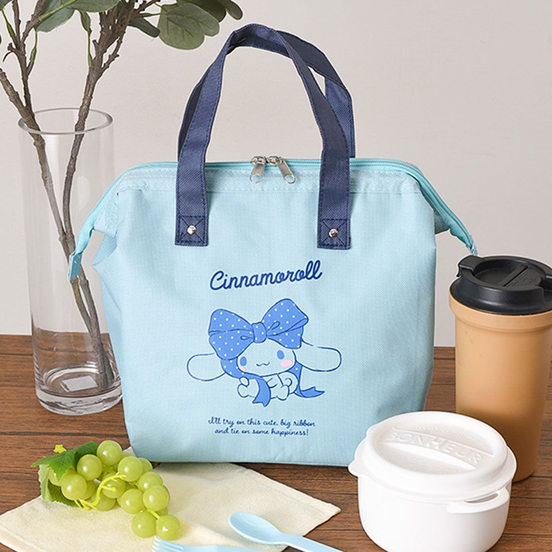 リアルスタイル REAL STYLE ランチバッグ 保冷 保温 縦長 おしゃれ 大きめ スヌーピー SNOOPY ピーナッツ PEANUTS サンリオ クロミ シナモロール すみっコぐらし お弁当 仕事 学校 子供 キャラクター,シナモロール