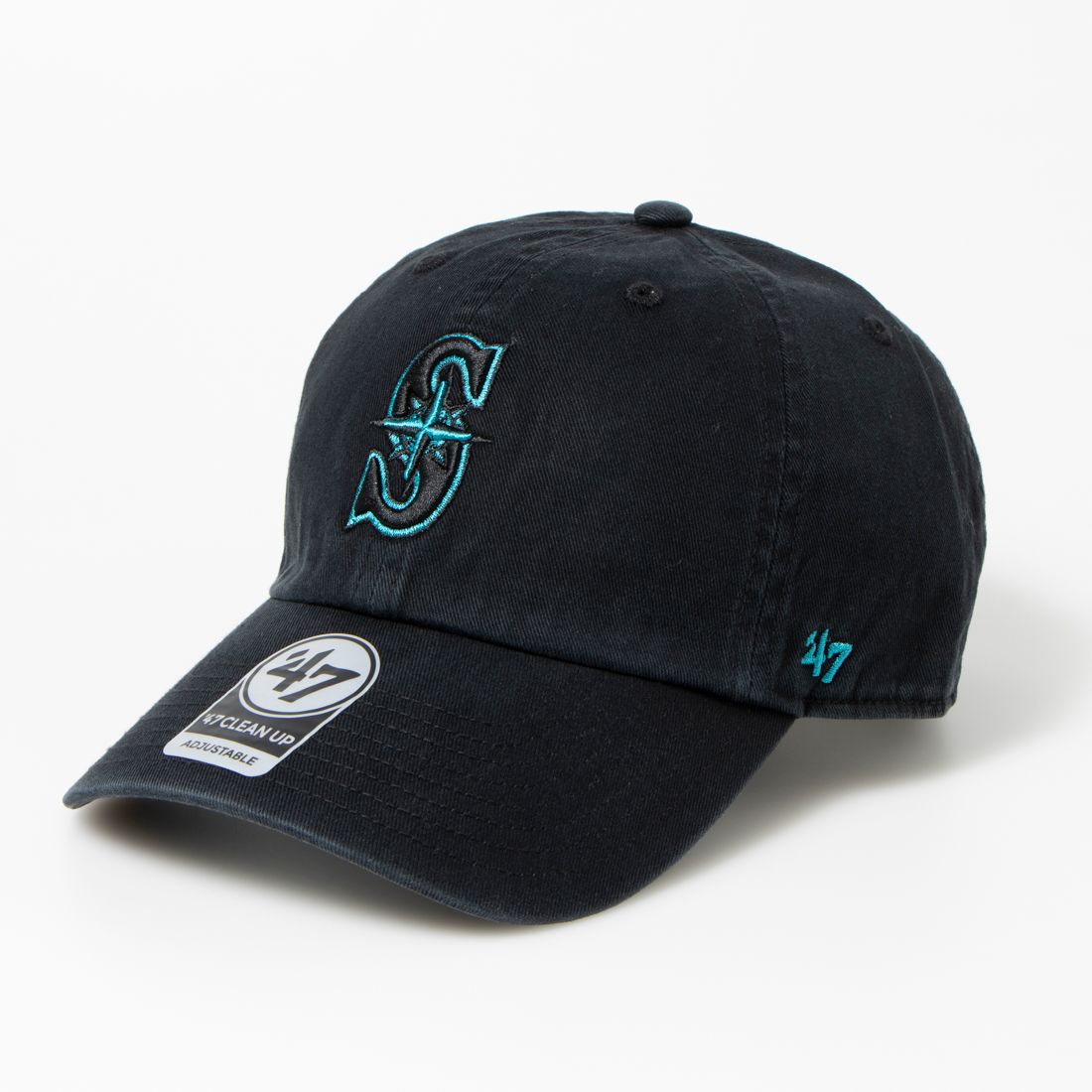 フォーティーセブン 47 キャップ 帽子 シアトル マリナーズ ベースボールキャップ RGW24GWS クリーンナップ 柔らか 47BRAND MARINERS CLEAN UP,ブラック