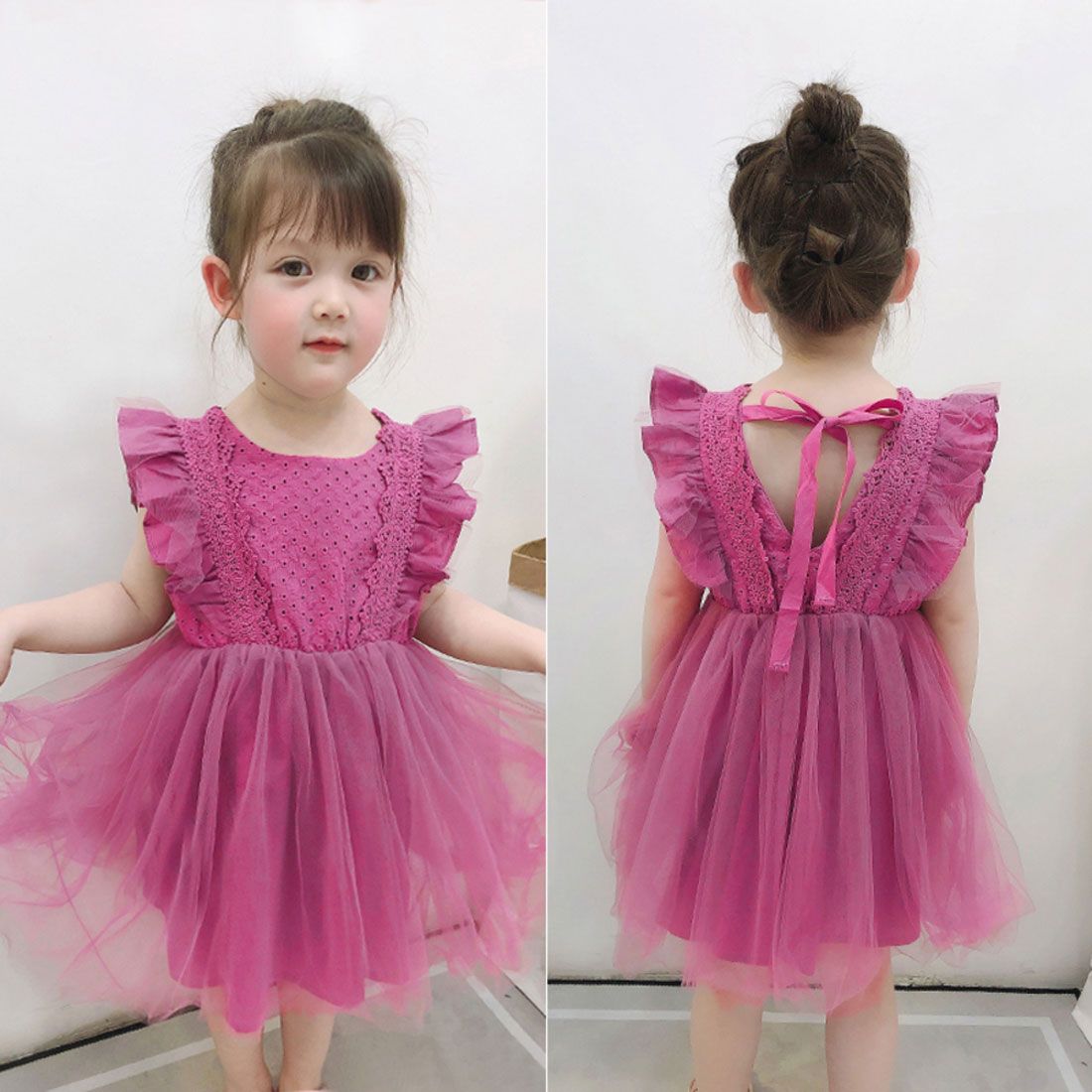 バックヤードファミリー BACKYARD FAMILY キッズ ワンピース子供ドレス nb3010,パープル